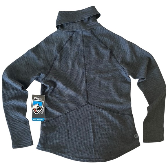 KUHL Women's Petra Turtleneck Sweater Medium #8066 Abyss Gray Blue Waffle NWT - Picture 7 of 9